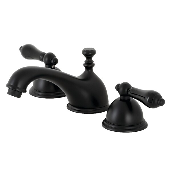 Kingston Brass KS3960PKL Duchess Widespread Bathroom Faucet W/Brass Pop-Up, Matte Blk KS3960PKL - main